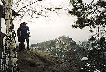 Aussicht vom Gohrischstein zum Papststein